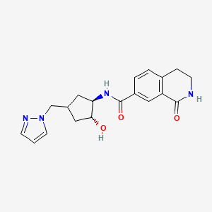 molecular formula C19H22N4O3 B7440575 N-[(1R,2R)-2-hydroxy-4-(pyrazol-1-ylmethyl)cyclopentyl]-1-oxo-3,4-dihydro-2H-isoquinoline-7-carboxamide 