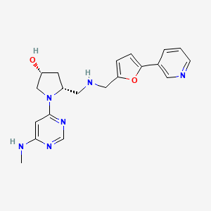 molecular formula C20H24N6O2 B7440621 (3R,5R)-1-[6-(methylamino)pyrimidin-4-yl]-5-[[(5-pyridin-3-ylfuran-2-yl)methylamino]methyl]pyrrolidin-3-ol 