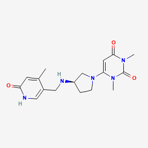 molecular formula C17H23N5O3 B7440634 1,3-dimethyl-6-[(3R)-3-[(4-methyl-6-oxo-1H-pyridin-3-yl)methylamino]pyrrolidin-1-yl]pyrimidine-2,4-dione 