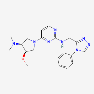 4-[(3S,4R)-3-(dimethylamino)-4-methoxypyrrolidin-1-yl]-N-[(4-phenyl-1,2,4-triazol-3-yl)methyl]pyrimidin-2-amine