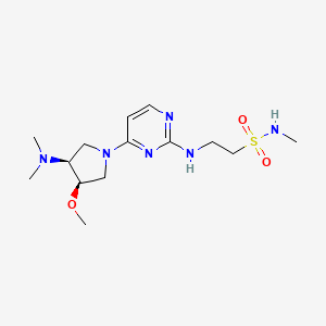 molecular formula C14H26N6O3S B7440740 2-[[4-[(3S,4R)-3-(dimethylamino)-4-methoxypyrrolidin-1-yl]pyrimidin-2-yl]amino]-N-methylethanesulfonamide 