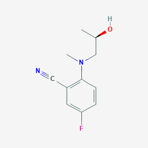 molecular formula C11H13FN2O B7440780 5-fluoro-2-[[(2R)-2-hydroxypropyl]-methylamino]benzonitrile 