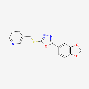 2-(1,3-Benzodioxol-5-yl)-5-(pyridin-3-ylmethylsulfanyl)-1,3,4-oxadiazole
