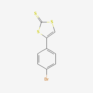 molecular formula C9H5BrS3 B7440818 4-(4-Bromophenyl)-1,3-dithiole-2-thione 