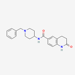 molecular formula C22H25N3O2 B7440865 N-(1-benzylpiperidin-4-yl)-2-oxo-3,4-dihydro-1H-quinoline-6-carboxamide 