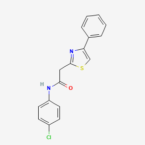 molecular formula C17H13ClN2OS B7440892 N-(4-chlorophenyl)-2-(4-phenyl-1,3-thiazol-2-yl)acetamide 