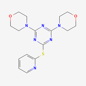 molecular formula C16H20N6O2S B7440911 4,6-Dimorpholino-1,3,5-triazin-2-yl (2-pyridyl) sulfide 