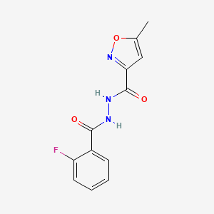 molecular formula C12H10FN3O3 B7440917 N'-(2-fluorobenzoyl)-5-methyl-1,2-oxazole-3-carbohydrazide 
