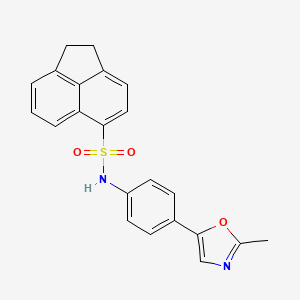 molecular formula C22H18N2O3S B7440960 N-[4-(2-methyl-1,3-oxazol-5-yl)phenyl]-1,2-dihydroacenaphthylene-5-sulfonamide 