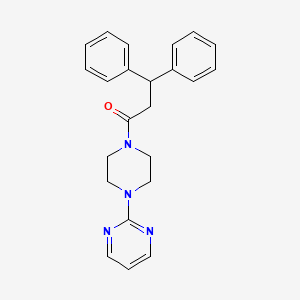 molecular formula C23H24N4O B7440966 3,3-Diphenyl-1-[4-(2-pyrimidinyl)piperazino]-1-propanone 