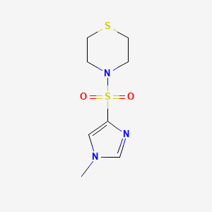 molecular formula C8H13N3O2S2 B7440974 4-(1-Methyl-4-imidazolesulfonyl)tetrahydro-4H-1,4-thiazine 