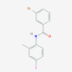 molecular formula C14H11BrINO B7440985 3-bromo-N-(4-iodo-2-methylphenyl)benzamide 