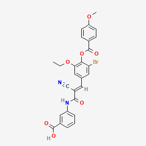 molecular formula C27H21BrN2O7 B7441015 3-{[(2E)-3-(3-bromo-5-ethoxy-4-{[(4-methoxyphenyl)carbonyl]oxy}phenyl)-2-cyanoprop-2-enoyl]amino}benzoic acid 
