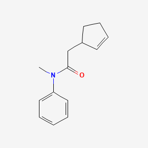 molecular formula C14H17NO B7441060 2-cyclopent-2-en-1-yl-N-methyl-N-phenylacetamide 