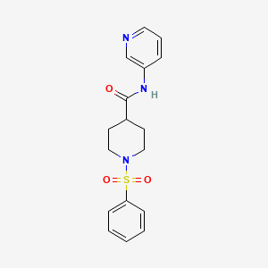 molecular formula C17H19N3O3S B7441093 1-(benzenesulfonyl)-N-pyridin-3-ylpiperidine-4-carboxamide 