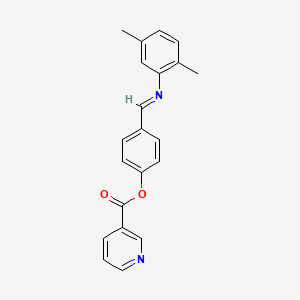 molecular formula C21H18N2O2 B7441113 [4-[(2,5-Dimethylphenyl)iminomethyl]phenyl] pyridine-3-carboxylate 