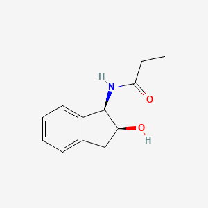 molecular formula C12H15NO2 B7441212 N-[(1R,2S)-2-hydroxy-2,3-dihydro-1H-inden-1-yl]propanamide 