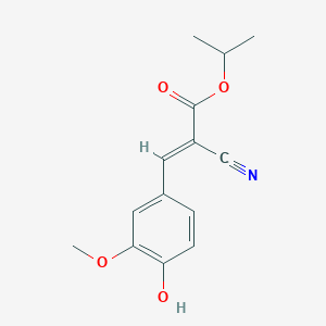 molecular formula C14H15NO4 B7441218 propan-2-yl (E)-2-cyano-3-(4-hydroxy-3-methoxyphenyl)prop-2-enoate 