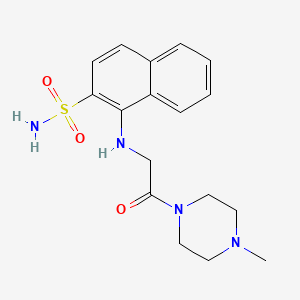 molecular formula C17H22N4O3S B7441264 1-((2-(4-Methylpiperazin-1-yl)-2-oxoethyl)amino)naphthalene-2-sulfonamide 