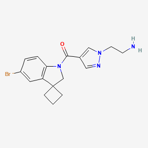 (1-(2-Aminoethyl)-1H-pyrazol-4-yl)(5'-bromospiro[cyclobutane-1,3'-indolin]-1'-yl)methanone