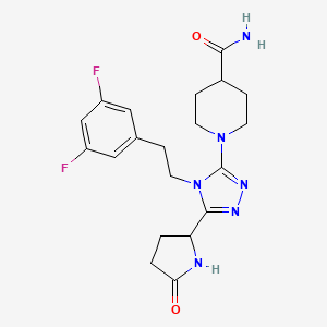 1-(4-(3,5-Difluorophenethyl)-5-(5-oxopyrrolidin-2-yl)-4H-1,2,4-triazol-3-yl)piperidine-4-carboxamide