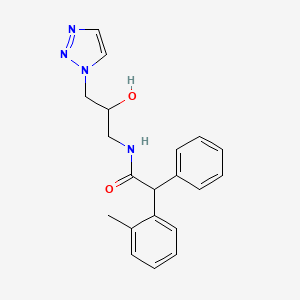 molecular formula C20H22N4O2 B7441305 N-(2-Hydroxy-3-(1H-1,2,3-triazol-1-yl)propyl)-2-phenyl-2-(o-tolyl)acetamide 