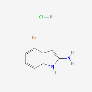 molecular formula C8H8BrClN2 B7441307 4-bromo-1H-indol-2-amine hydrochloride 