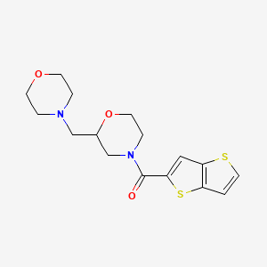 molecular formula C16H20N2O3S2 B7441313 (2-(Morpholinomethyl)morpholino)(thieno[3,2-b]thiophen-2-yl)methanone 