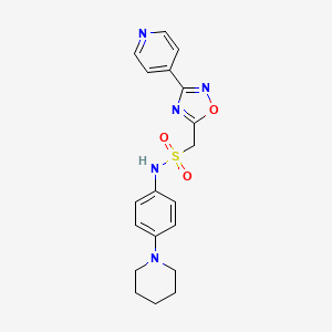 molecular formula C19H21N5O3S B7441326 N-(4-(Piperidin-1-yl)phenyl)-1-(3-(pyridin-4-yl)-1,2,4-oxadiazol-5-yl)methanesulfonamide 