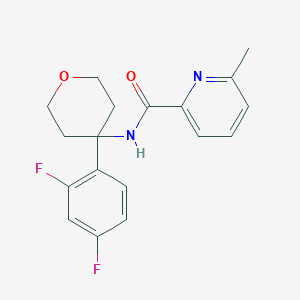 molecular formula C18H18F2N2O2 B7441350 N-[4-(2,4-difluorophenyl)oxan-4-yl]-6-methylpyridine-2-carboxamide 