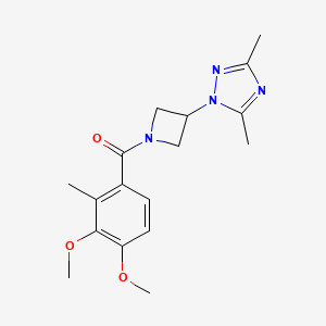 molecular formula C17H22N4O3 B7441394 (3,4-Dimethoxy-2-methylphenyl)-[3-(3,5-dimethyl-1,2,4-triazol-1-yl)azetidin-1-yl]methanone 