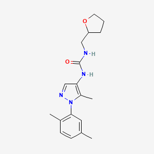 1-[1-(2,5-Dimethylphenyl)-5-methylpyrazol-4-yl]-3-(oxolan-2-ylmethyl)urea