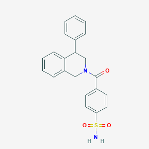 4-(4-Phenyl-1,2,3,4-tetrahydroisoquinoline-2-carbonyl)benzenesulfonamide