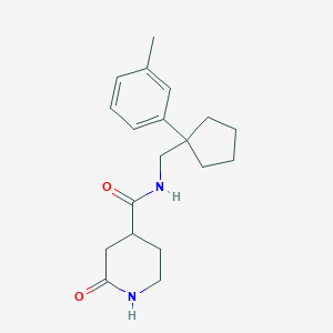 N-[[1-(3-methylphenyl)cyclopentyl]methyl]-2-oxopiperidine-4-carboxamide