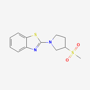 molecular formula C12H14N2O2S2 B7441492 2-(3-Methylsulfonylpyrrolidin-1-yl)-1,3-benzothiazole 