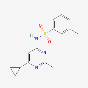 N-(6-cyclopropyl-2-methylpyrimidin-4-yl)-3-methylbenzenesulfonamide