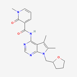 N-[5,6-dimethyl-7-(oxolan-2-ylmethyl)pyrrolo[2,3-d]pyrimidin-4-yl]-1-methyl-2-oxopyridine-3-carboxamide