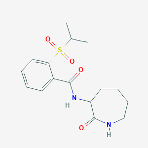 molecular formula C16H22N2O4S B7441583 N-(2-oxoazepan-3-yl)-2-propan-2-ylsulfonylbenzamide 