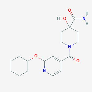 1-(2-Cyclohexyloxypyridine-4-carbonyl)-4-hydroxypiperidine-4-carboxamide