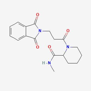 molecular formula C18H21N3O4 B7441600 1-[3-(1,3-dioxoisoindol-2-yl)propanoyl]-N-methylpiperidine-2-carboxamide 