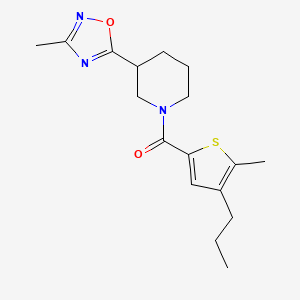 [3-(3-Methyl-1,2,4-oxadiazol-5-yl)piperidin-1-yl]-(5-methyl-4-propylthiophen-2-yl)methanone