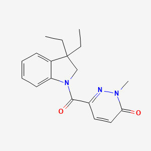 molecular formula C18H21N3O2 B7441623 6-(3,3-diethyl-2H-indole-1-carbonyl)-2-methylpyridazin-3-one 