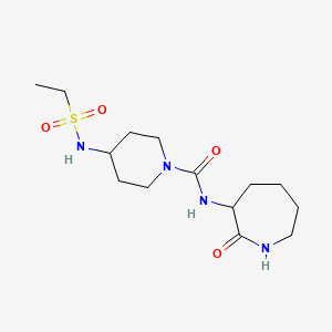 molecular formula C14H26N4O4S B7441632 4-(ethylsulfonylamino)-N-(2-oxoazepan-3-yl)piperidine-1-carboxamide 