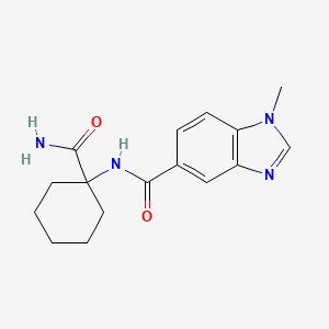 molecular formula C16H20N4O2 B7441640 N-(1-carbamoylcyclohexyl)-1-methylbenzimidazole-5-carboxamide 