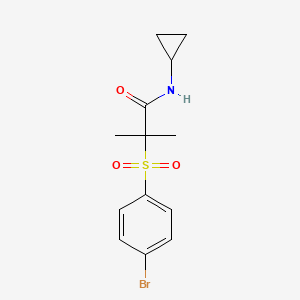 2-(4-bromophenyl)sulfonyl-N-cyclopropyl-2-methylpropanamide