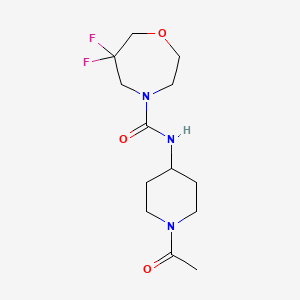 molecular formula C13H21F2N3O3 B7441660 N-(1-acetylpiperidin-4-yl)-6,6-difluoro-1,4-oxazepane-4-carboxamide 