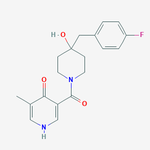 molecular formula C19H21FN2O3 B7441692 3-[4-[(4-fluorophenyl)methyl]-4-hydroxypiperidine-1-carbonyl]-5-methyl-1H-pyridin-4-one 