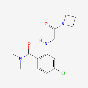 molecular formula C14H18ClN3O2 B7441700 2-[[2-(azetidin-1-yl)-2-oxoethyl]amino]-4-chloro-N,N-dimethylbenzamide 