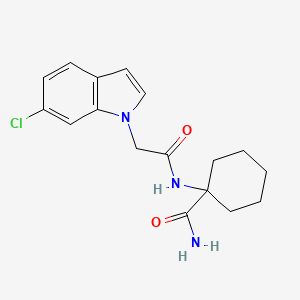 molecular formula C17H20ClN3O2 B7441718 1-[[2-(6-Chloroindol-1-yl)acetyl]amino]cyclohexane-1-carboxamide 