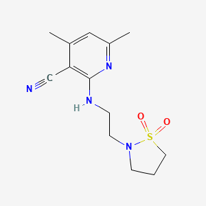 2-[2-(1,1-Dioxo-1,2-thiazolidin-2-yl)ethylamino]-4,6-dimethylpyridine-3-carbonitrile